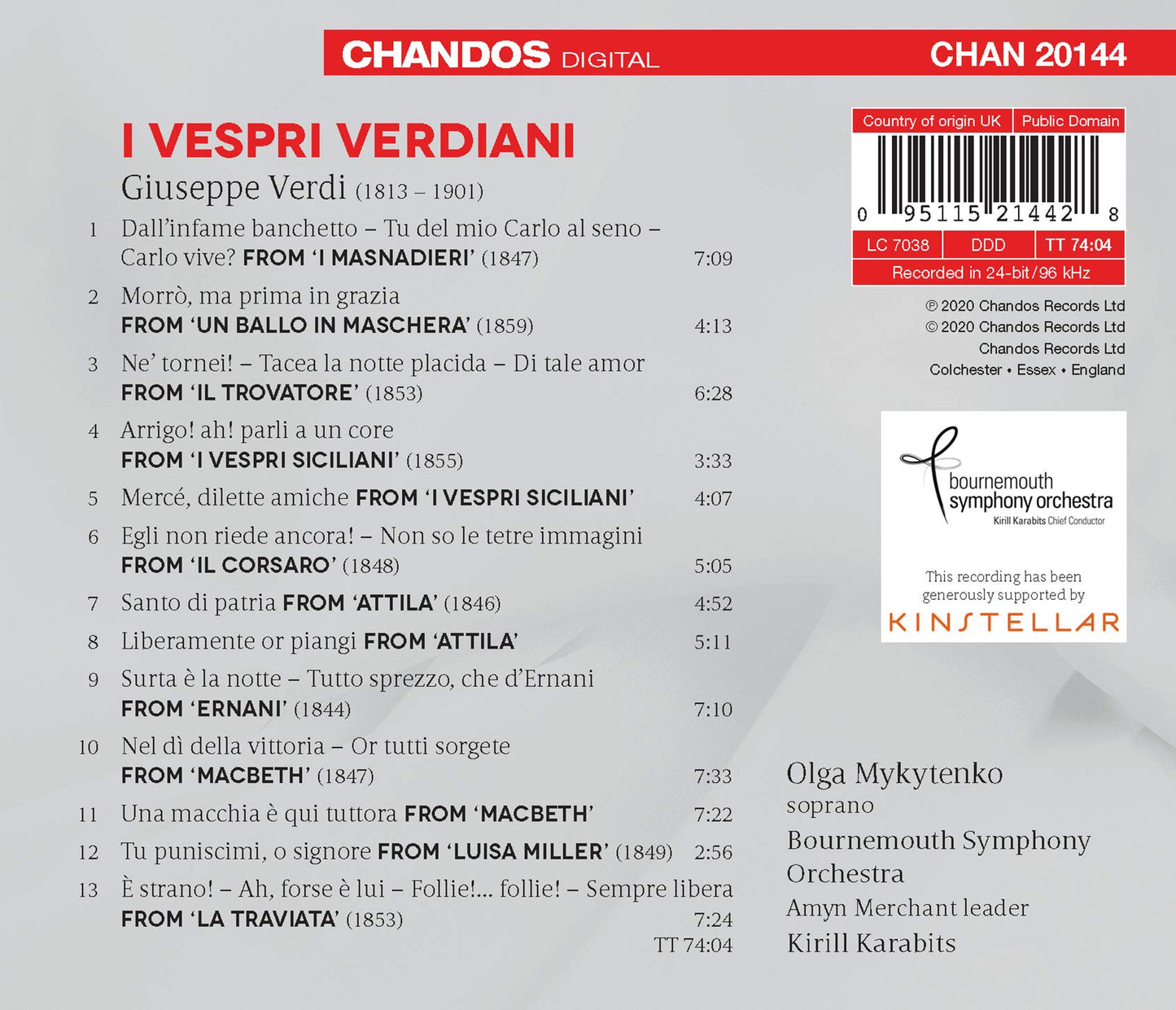 I Vespri Verdiani - Verdi Arias