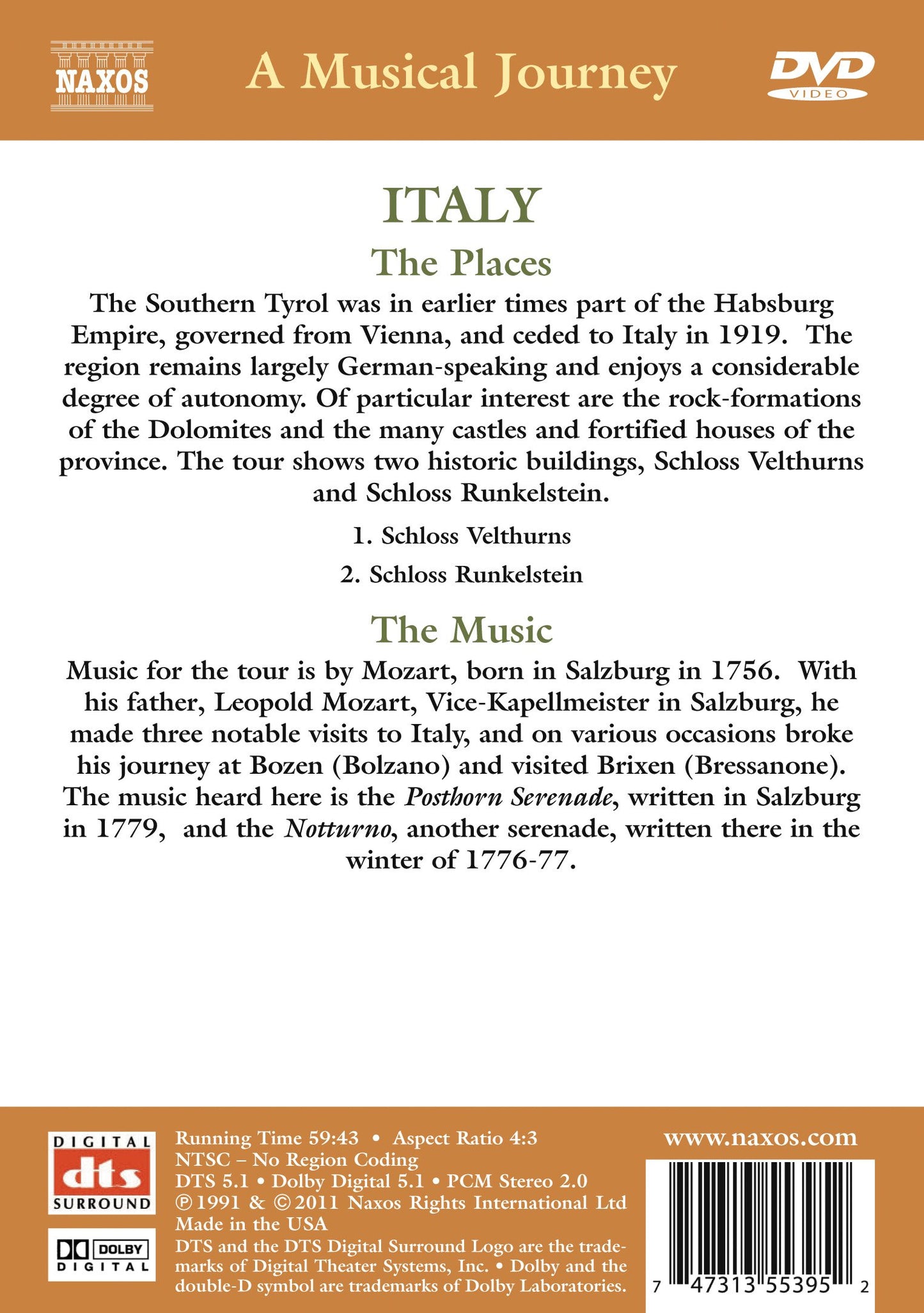 A Musical Journey - Italy: A Musical Tour of the Southern Ty