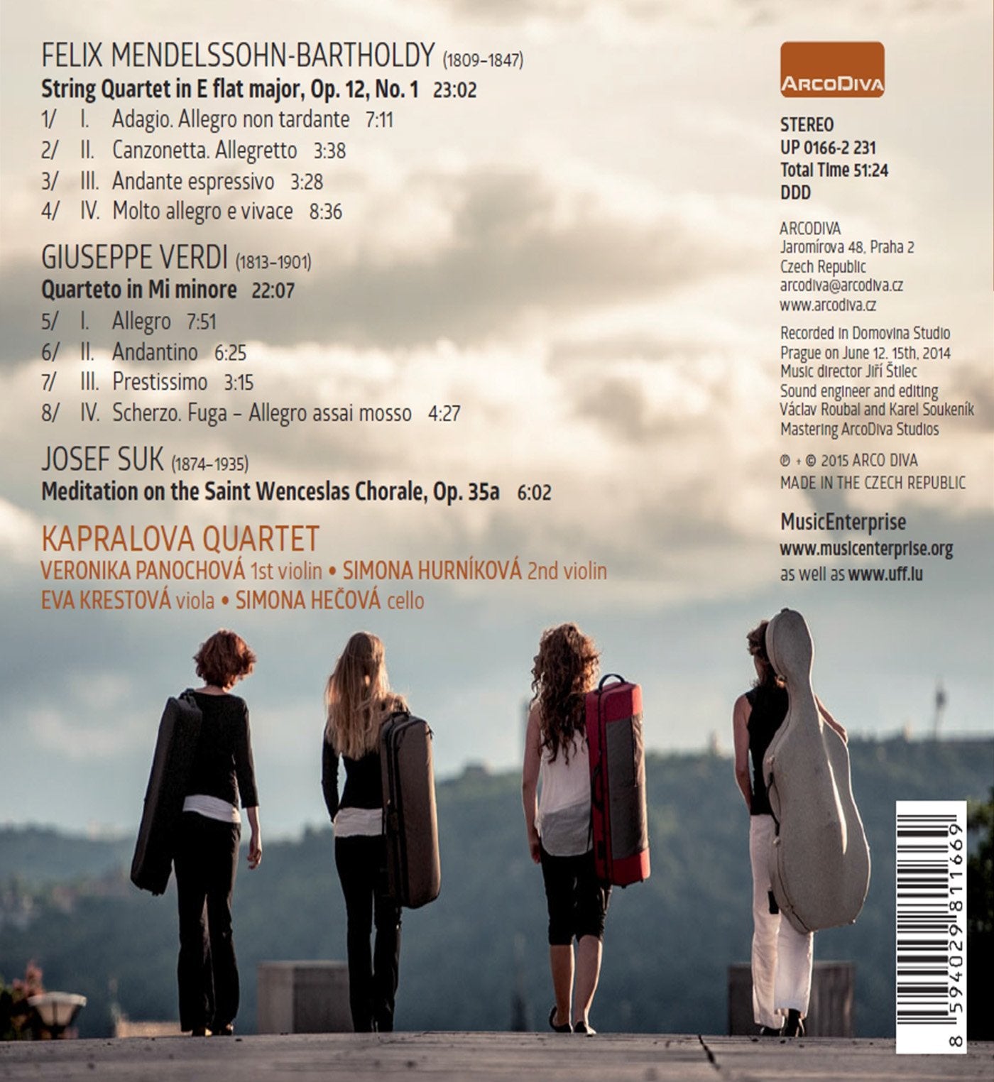 Mendelssohn, Verdi & Suk: Works for String Quartet