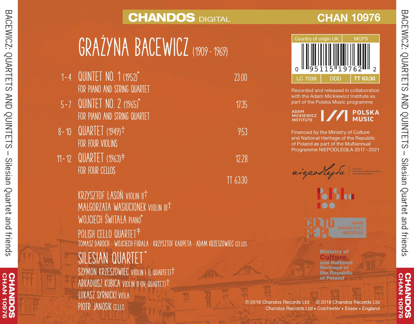 Bacewicz: Piano Quintets Nos. 1 & 2, Quartet for 4 Violins a