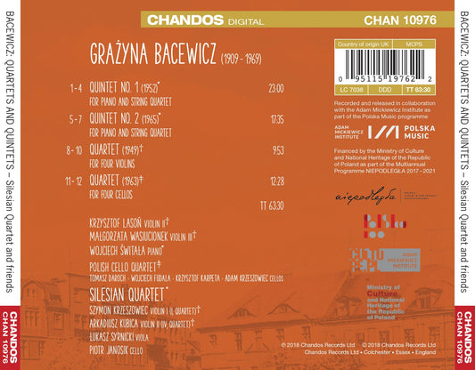 Bacewicz: Piano Quintets Nos. 1 & 2, Quartet for 4 Violins a