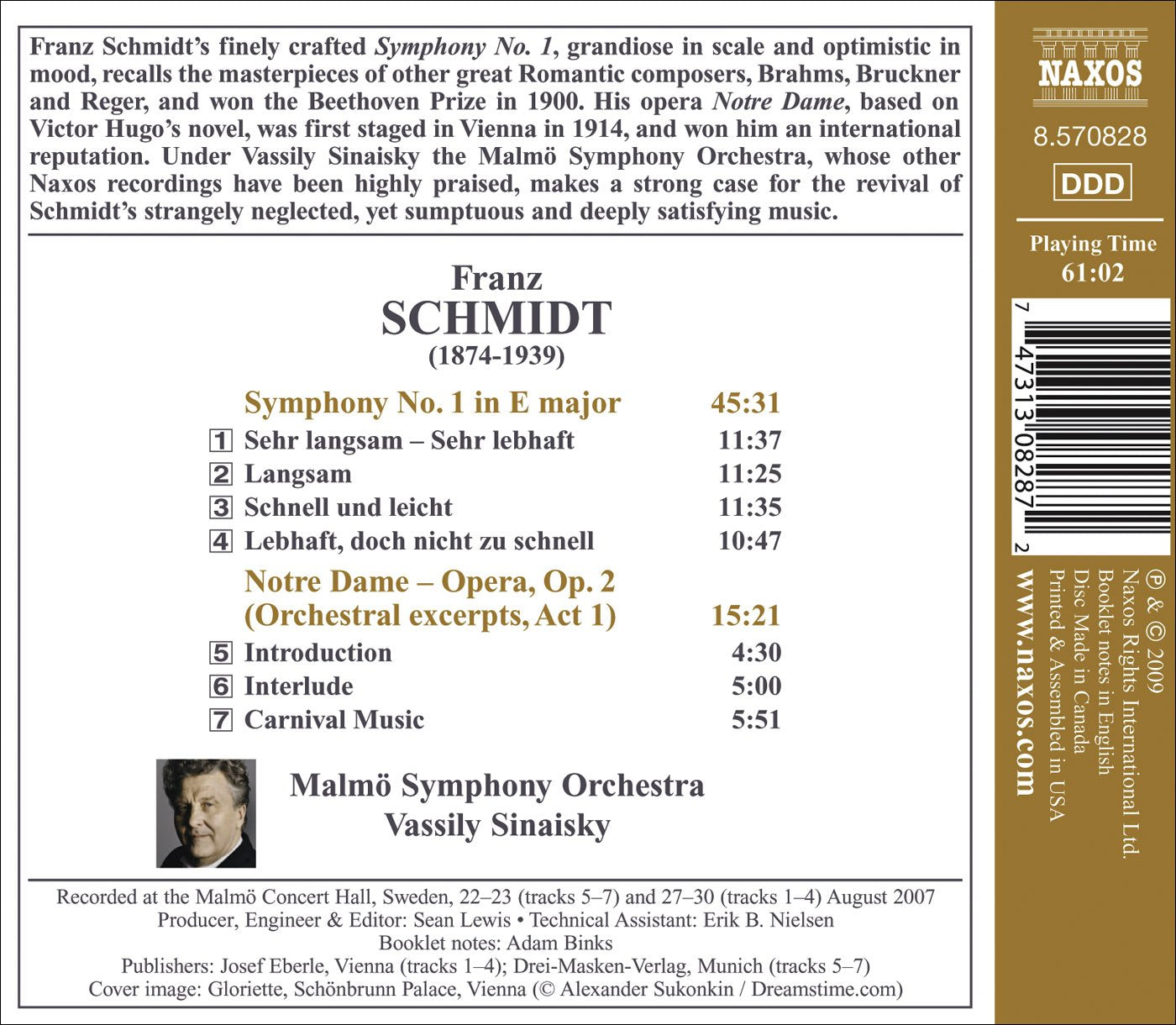Schmidt, F.: Symphony No. 1 / Notre Dame, Act I: Introductio