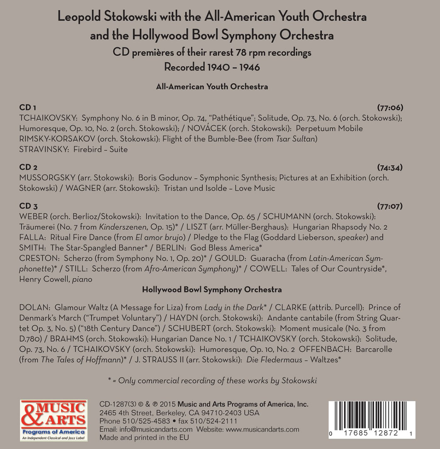 Leopold Stokowski with the All-American Youth Orchestra & Th