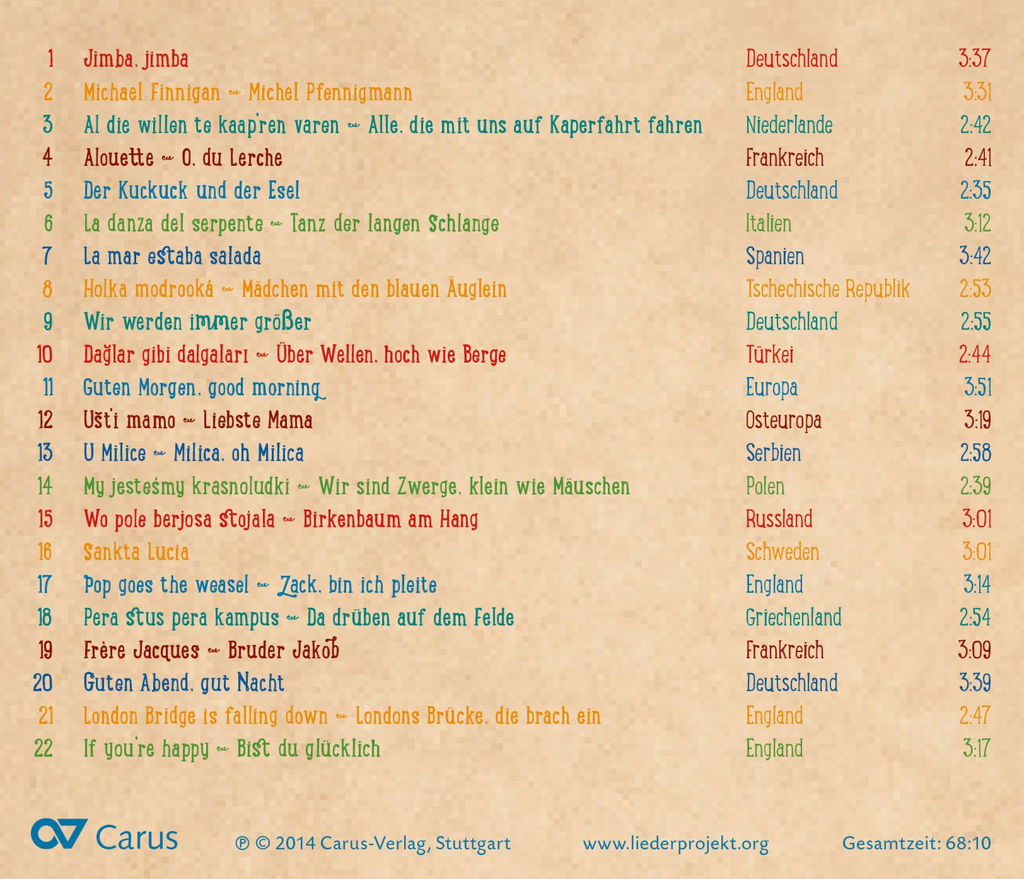 Kinderlieder aus Deutschland und Europa