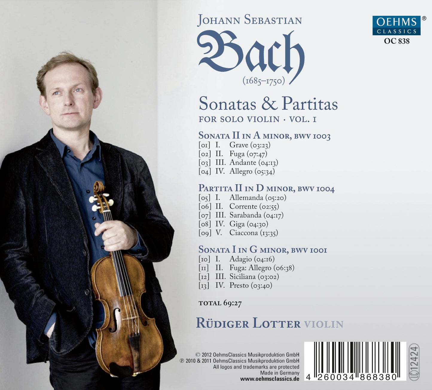 Bach: Sonatas and Partitas for Solo Violin, Vol. 1