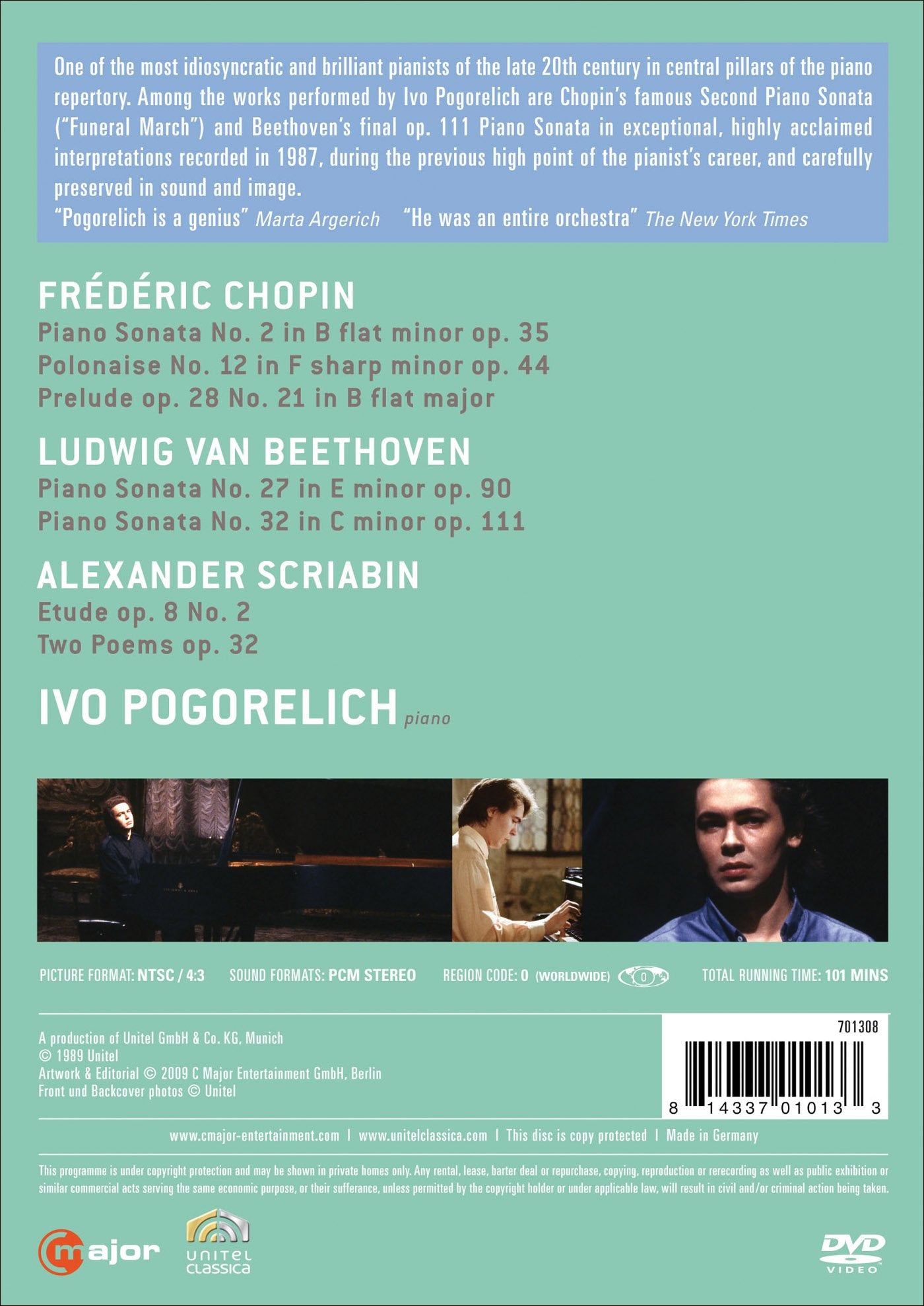 Ivo Pogorelich plays Beethoven, Chopin, Scriabin