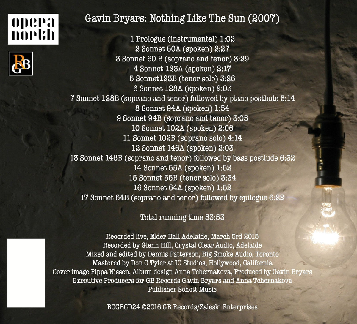 Bryars: Nothing Like the Sun
