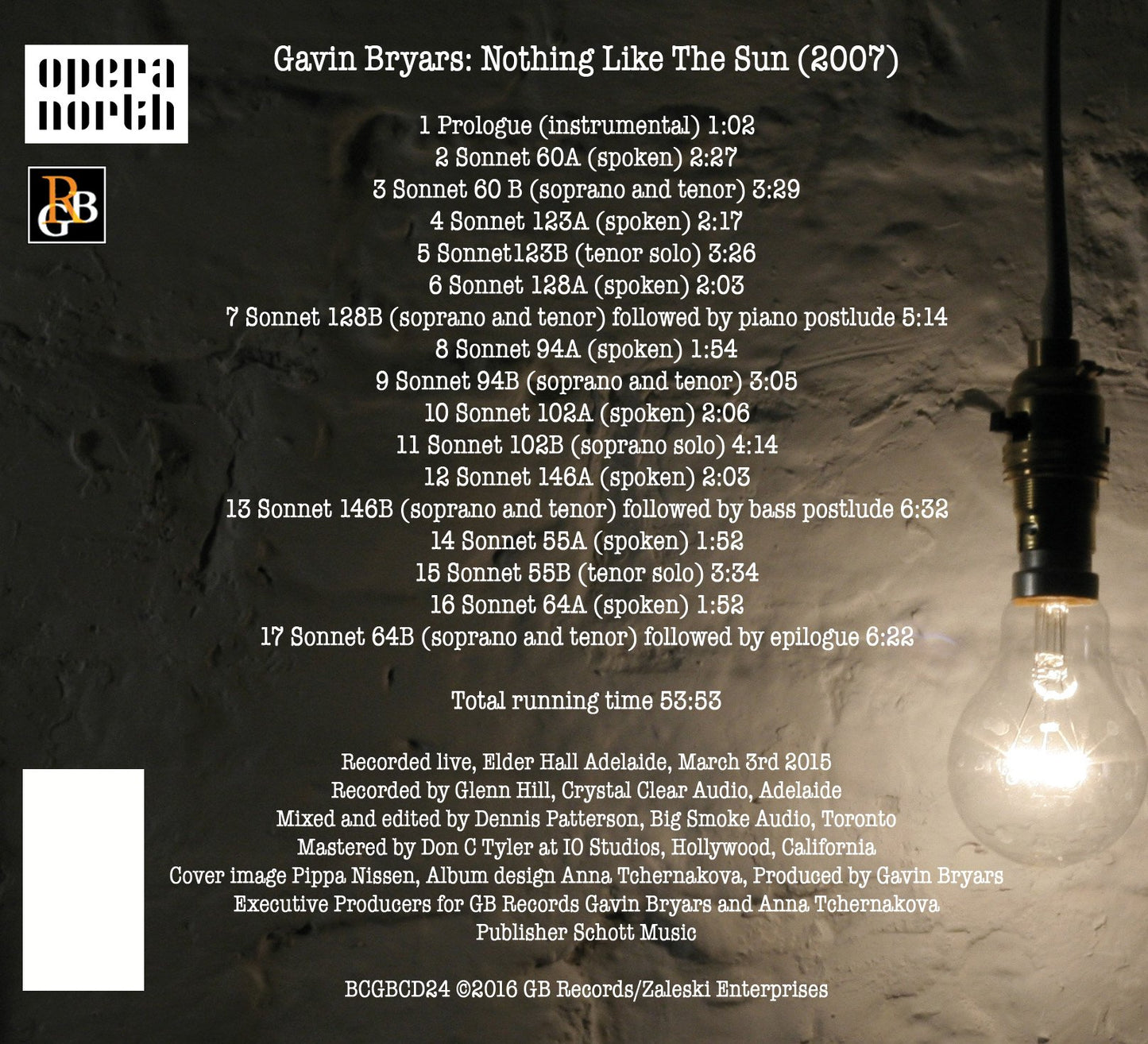 Bryars: Nothing Like the Sun