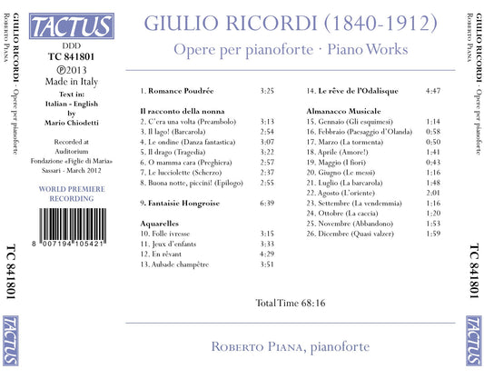 Giulio Ricordi: Piano Works