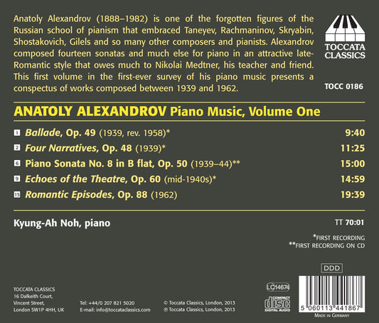 Alexandrov: Piano Music, Vol. 1