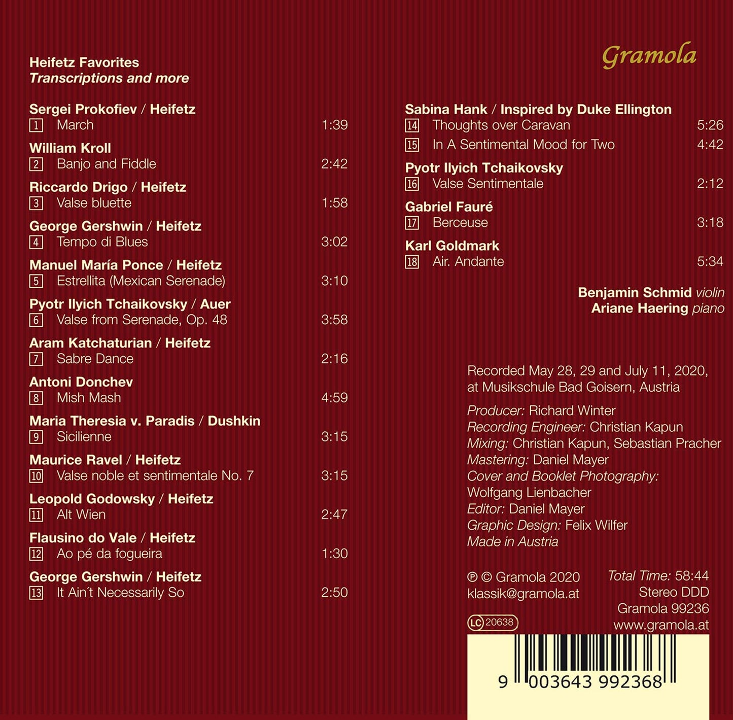 Heifetz Favorites - Transcriptions and more