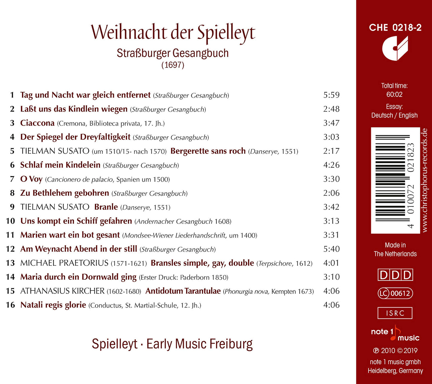 Weihnacht der Spielleyt - Strassburger Gesangbuch 1697