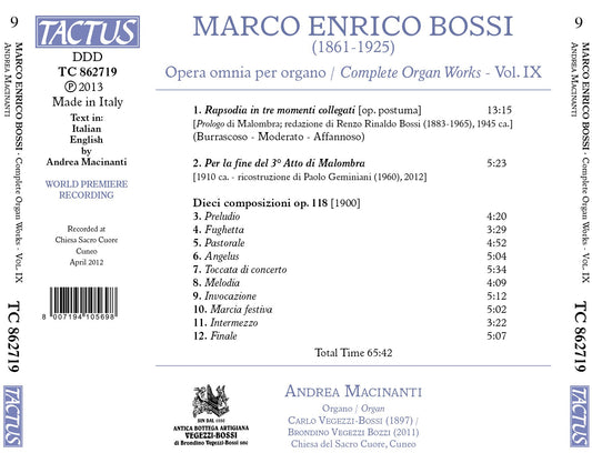 Bossi: Opera omnia per organo, Vol. 9