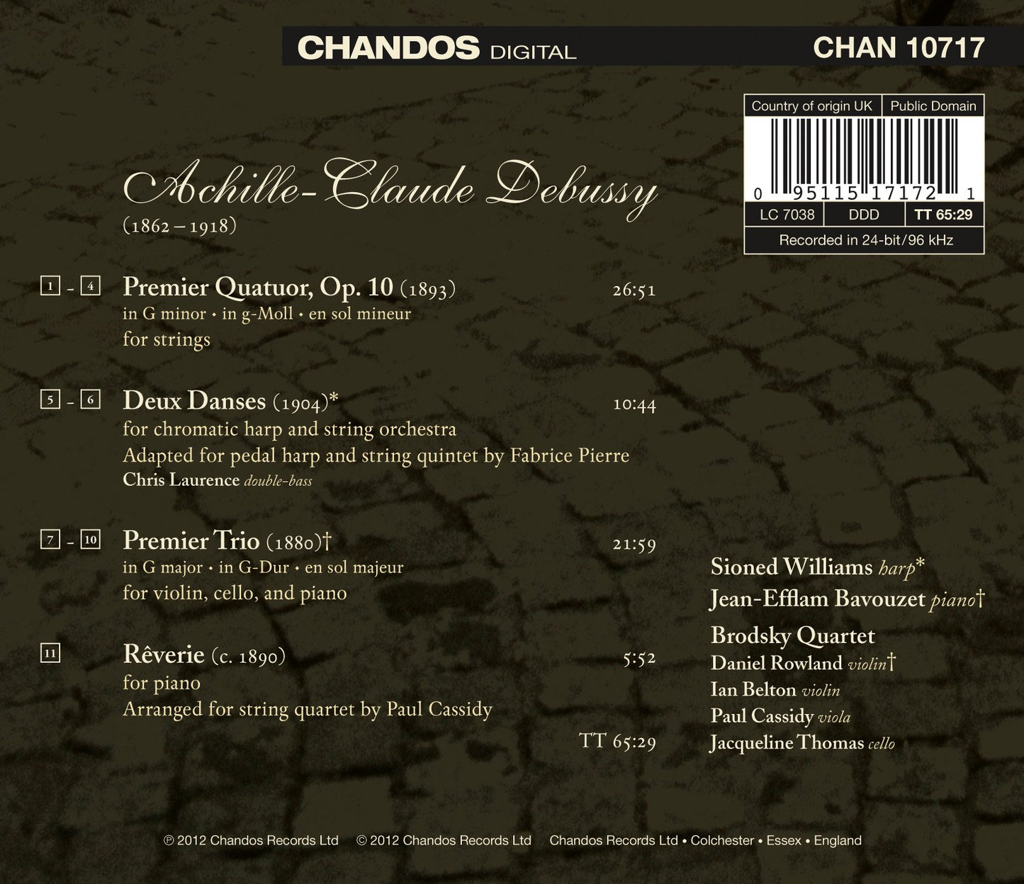 Debussy: String Quartet - Piano Trio - 2 Danses - Rêverie