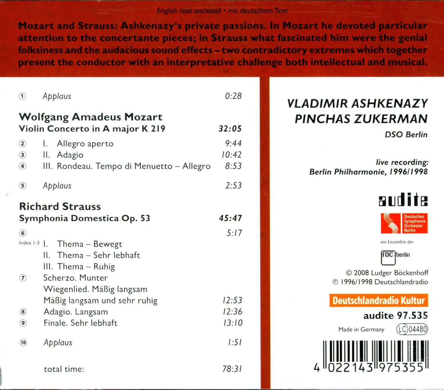 VIOLIN CONCERTO K 219  SYMPHON