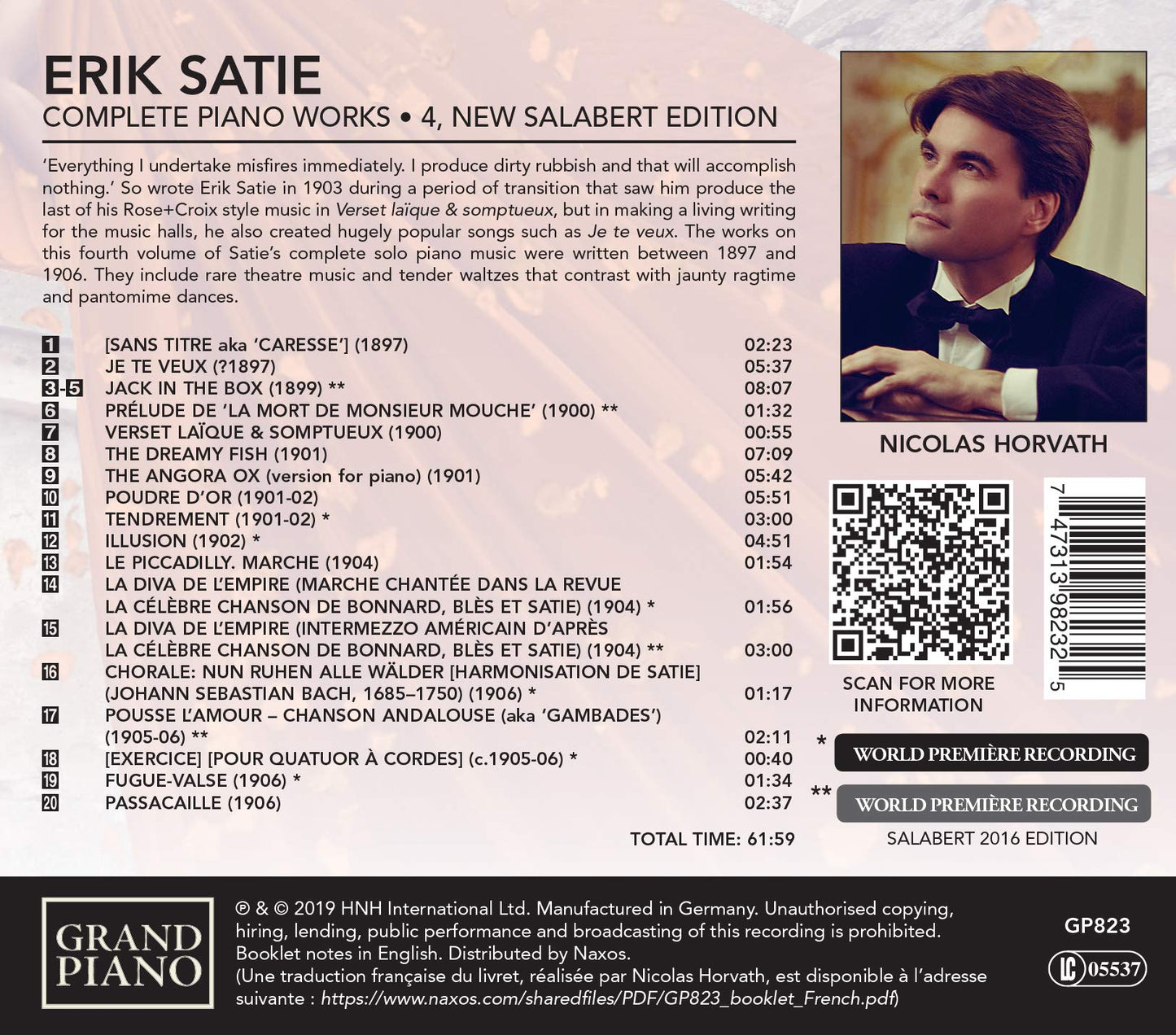 Satie: Complete Piano Works, Vol. 4 (New Salabert Edition)
