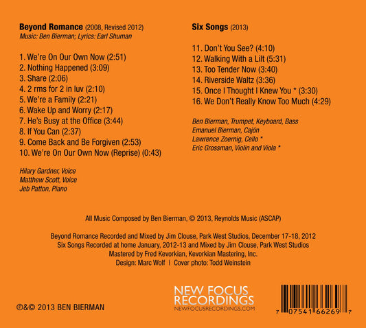 Beyond Romance – Songs by Ben Bierman