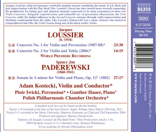 Loussier & Paderewski: Works for Violin
