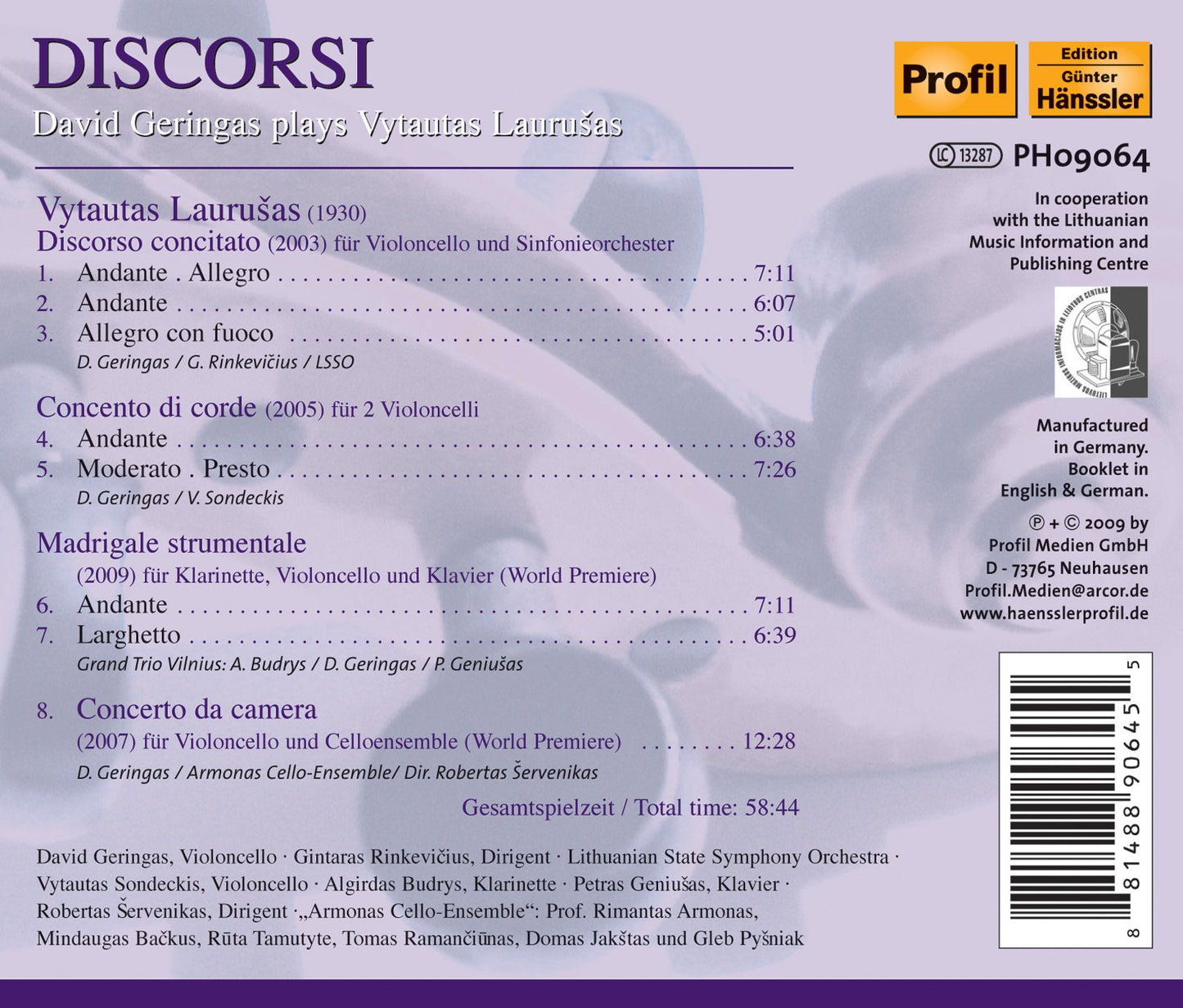 Laurusas, V.: Discorso Concitato / Madrigale Strumentale / C