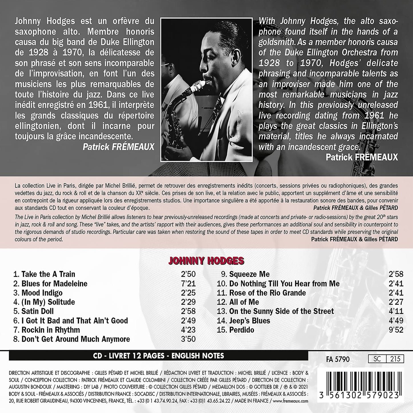 LIVE IN PARIS - 18 MARS 1961