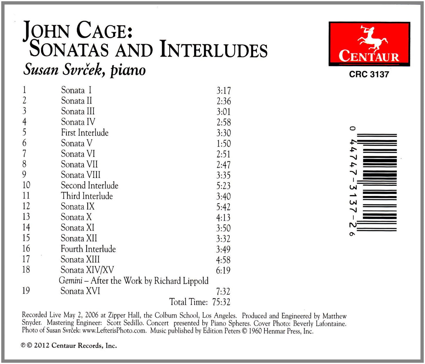 Cage: Sonatas & Interludes