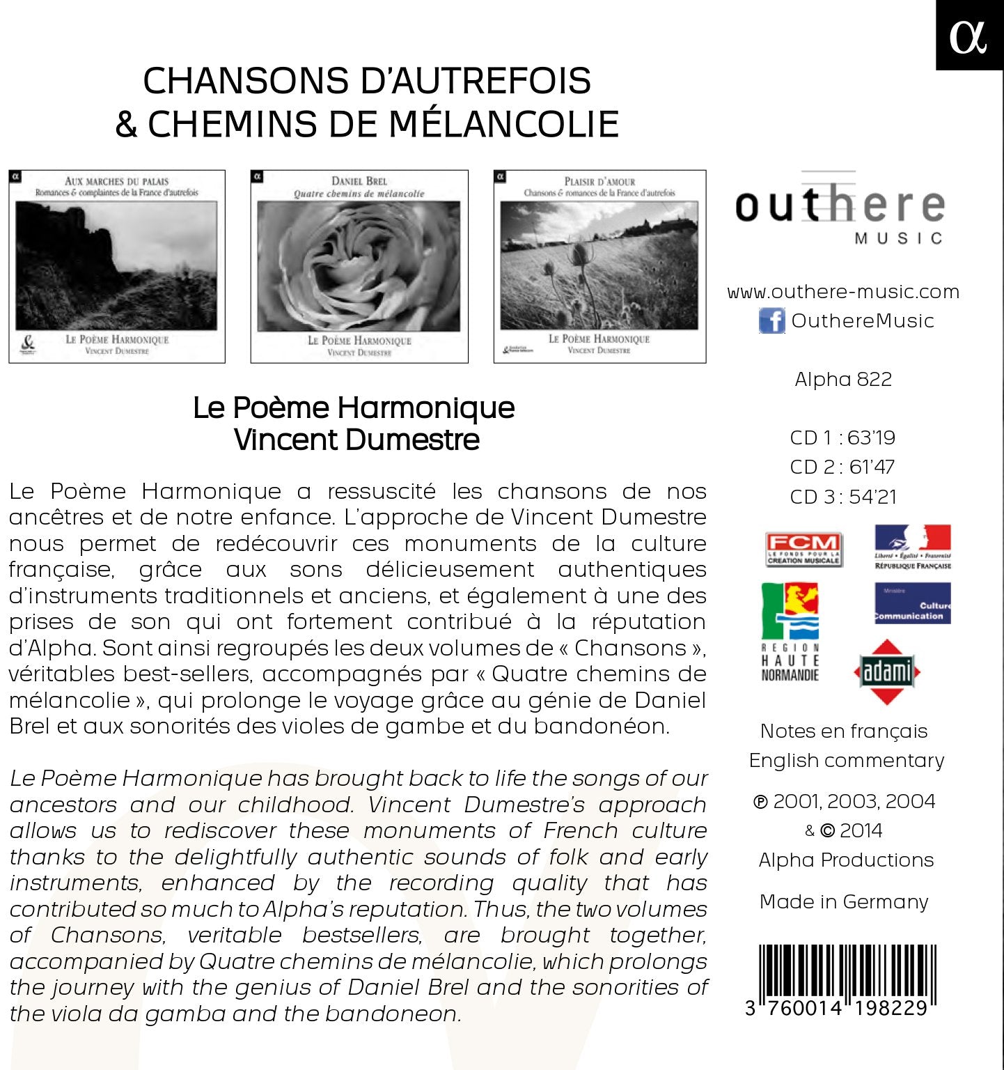 Chansons d'autrefois & chemins de mélancolie