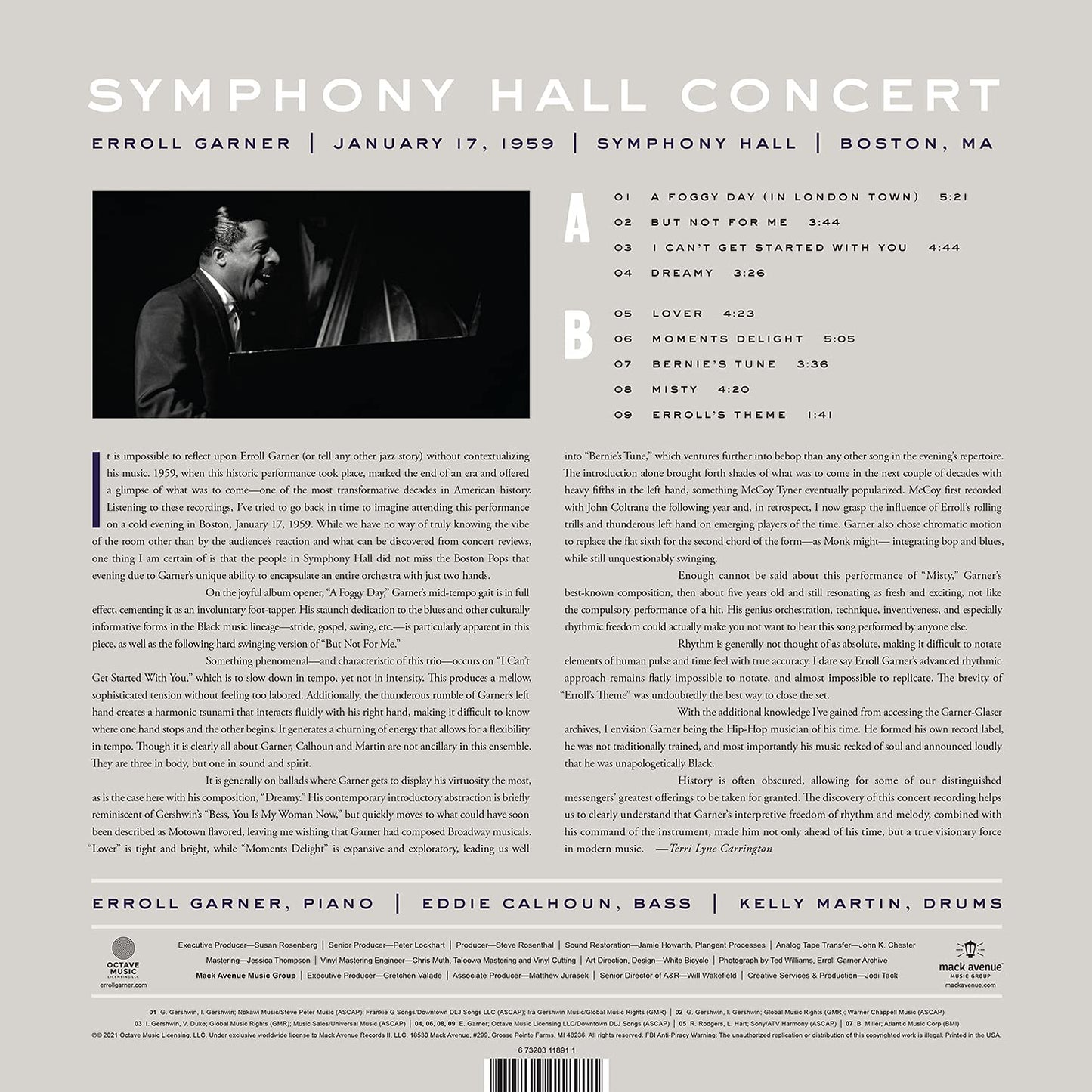 Symphony Hall Concert / Erroll Garner (LP)
