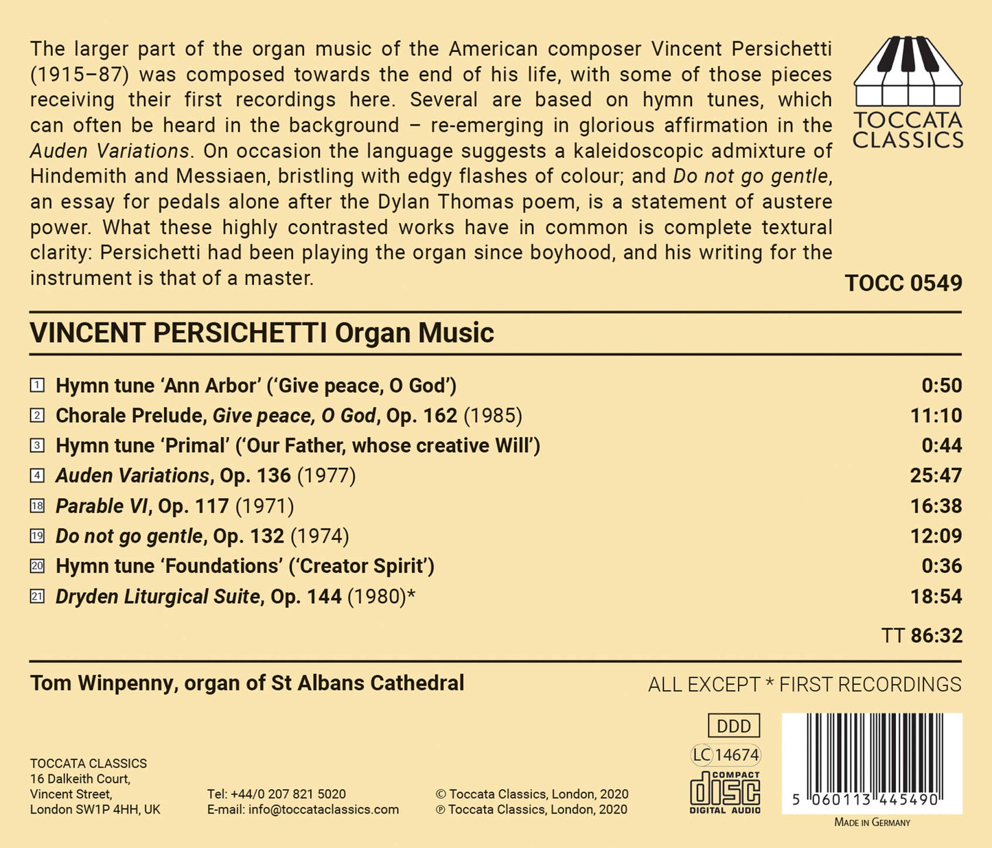 Persichetti: Organ Music