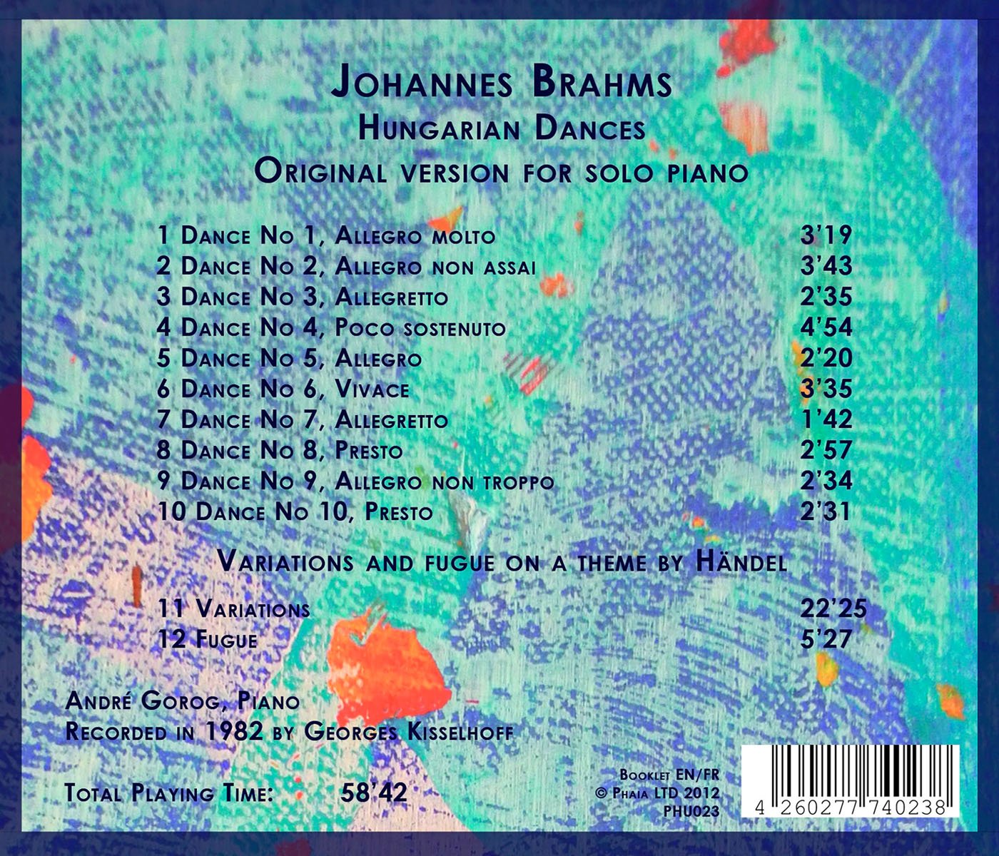 Brahms:  Hungarian Dances - Variations and Fugue on a Theme