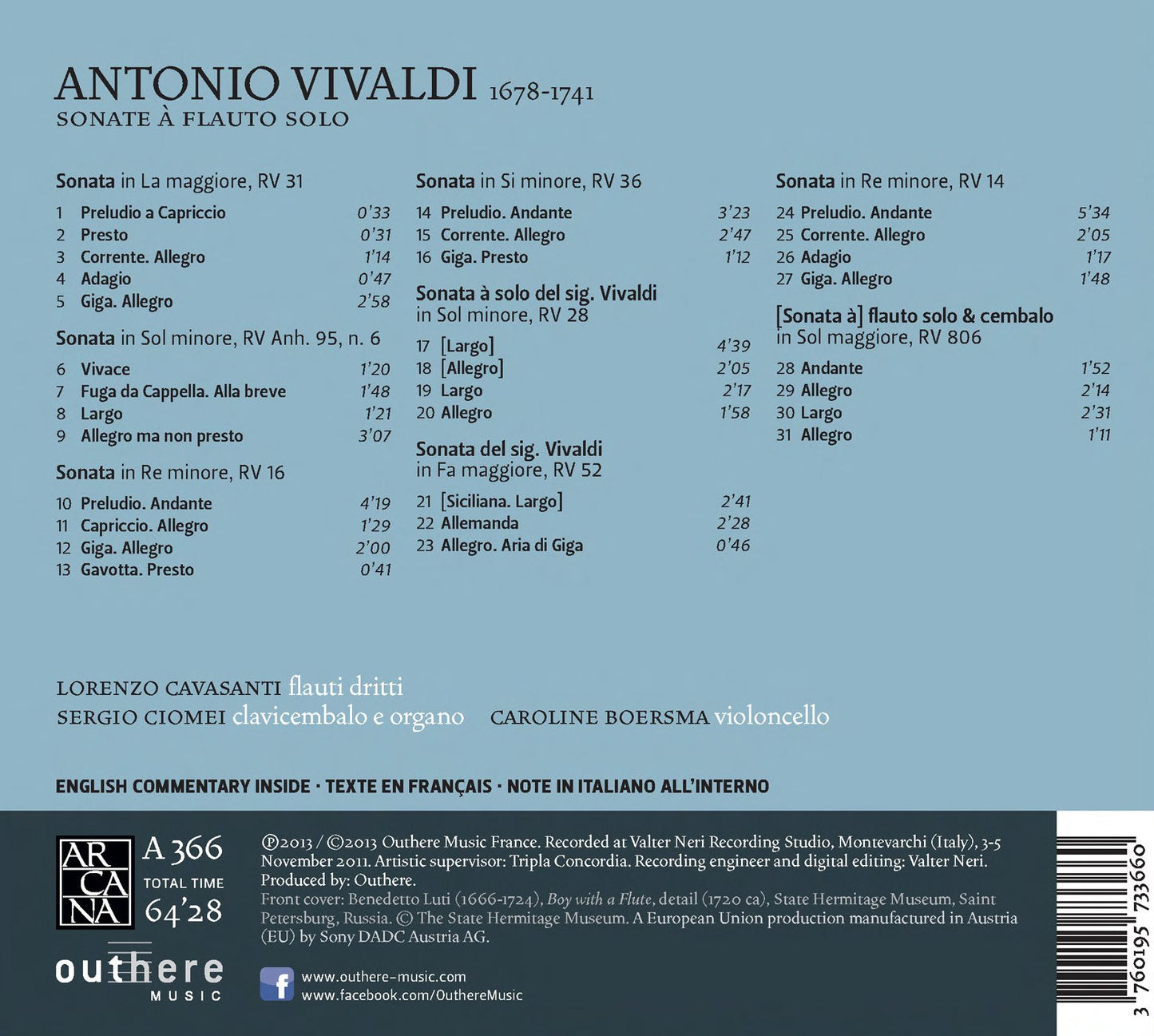 Vivaldi: Sonate à flauto solo