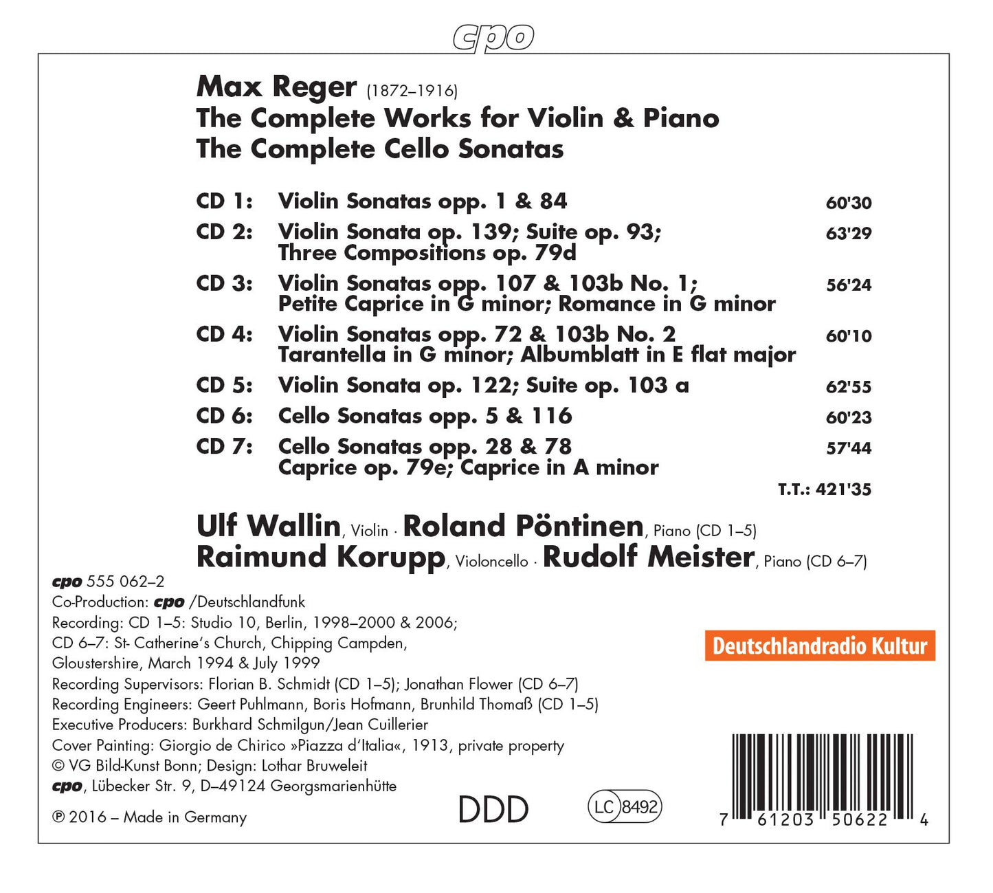 Reger: Complete Works for Violin and Piano & Complete Cello