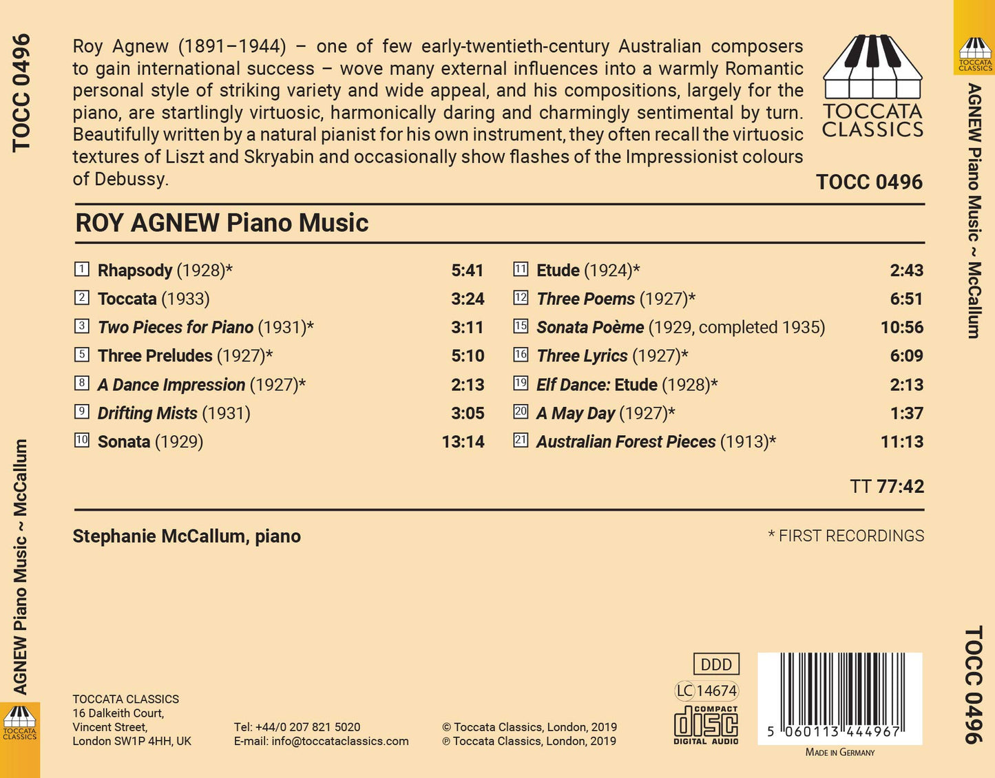 Agnew: Piano Music