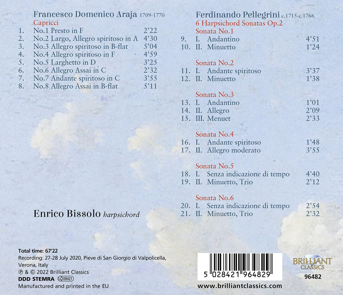 Araja & Pellegrini: Harpsichord Works