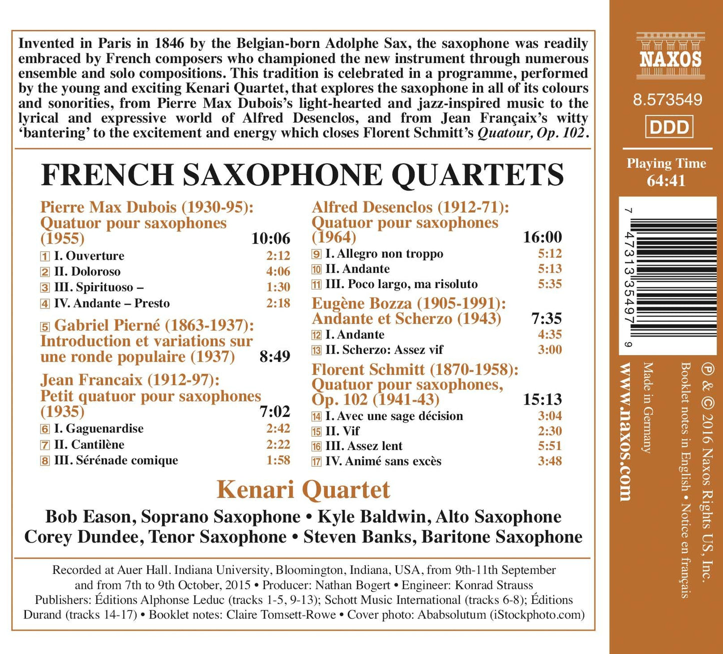 French Saxophone Quartets