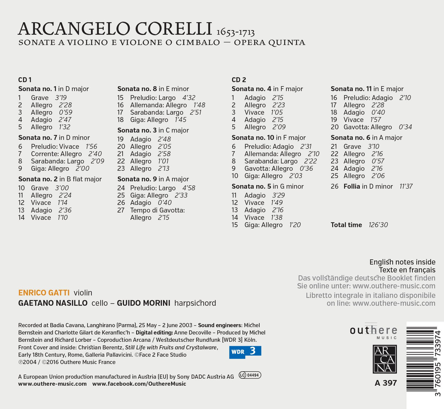 Corelli: Violin Sonatas, Op. 5