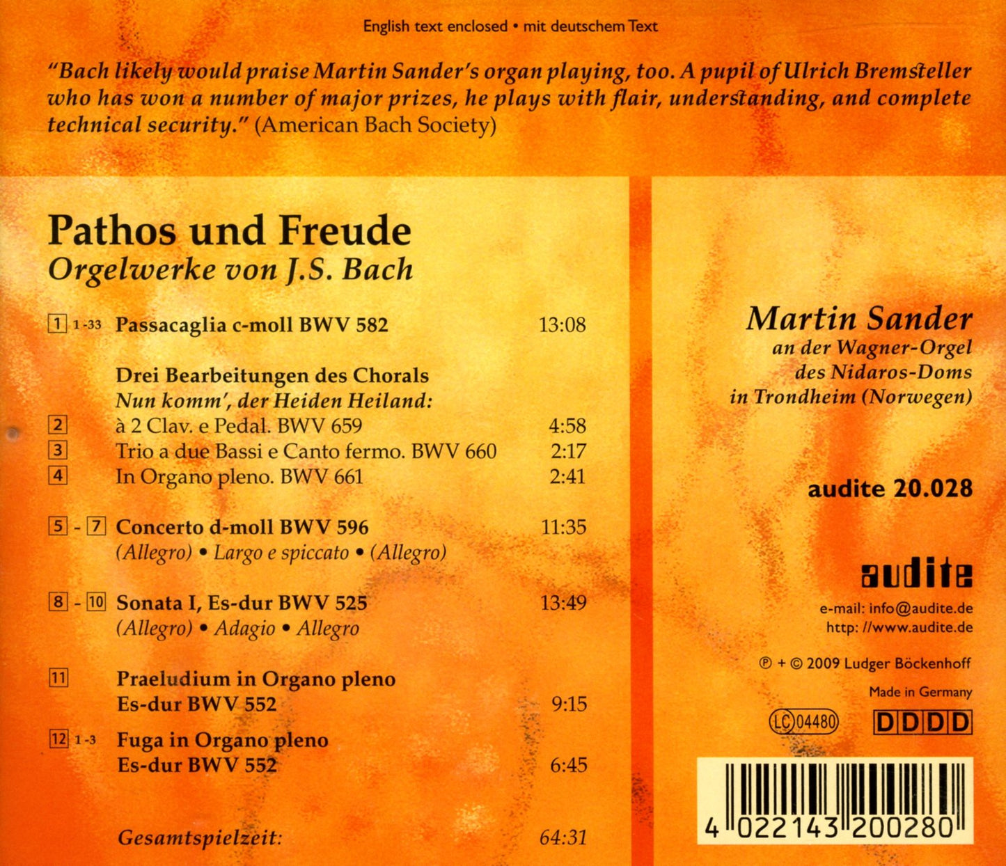 PATHOS & FREUDE: ORGAN WORKS B