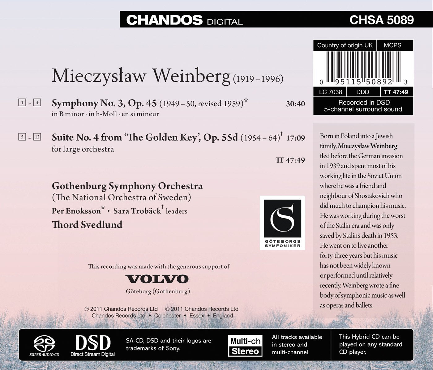 Weinberg: Symphony No. 3 - Suite No. 4 from 'The Golden Key'