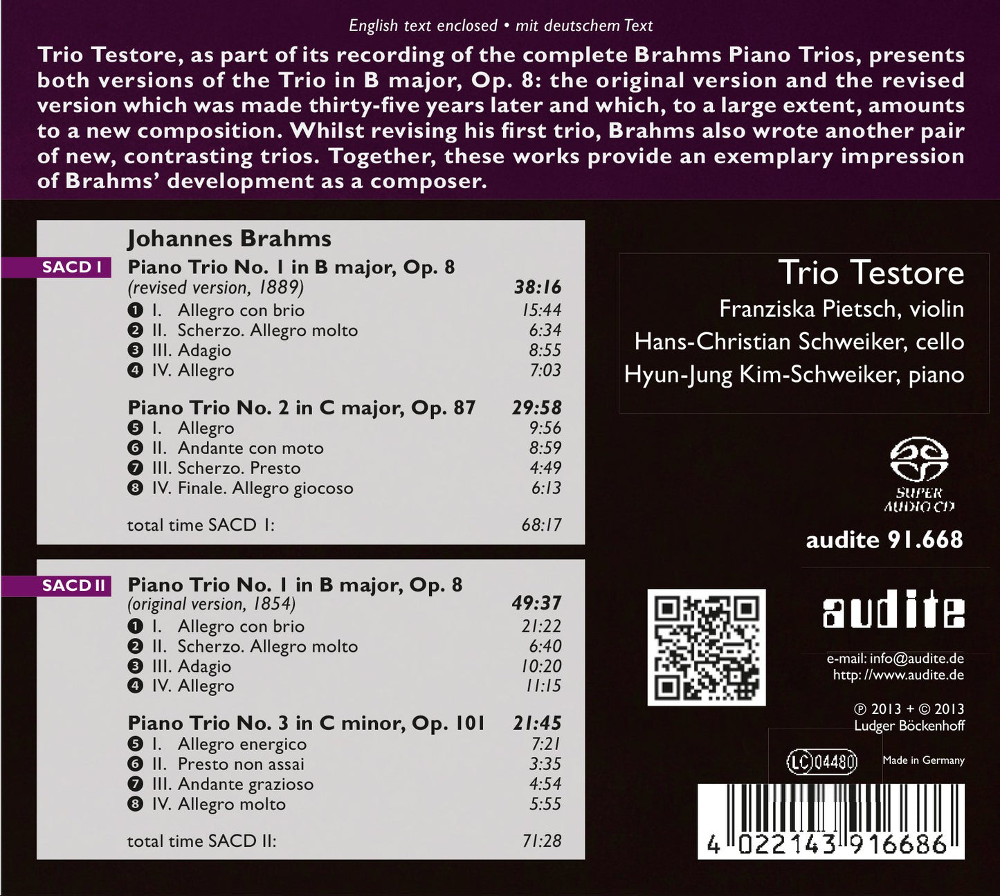 Brahms: The Complete Piano Trios