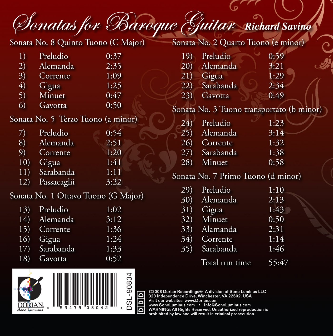 Roncalli, L.: Sonatas for Baroque Guitar