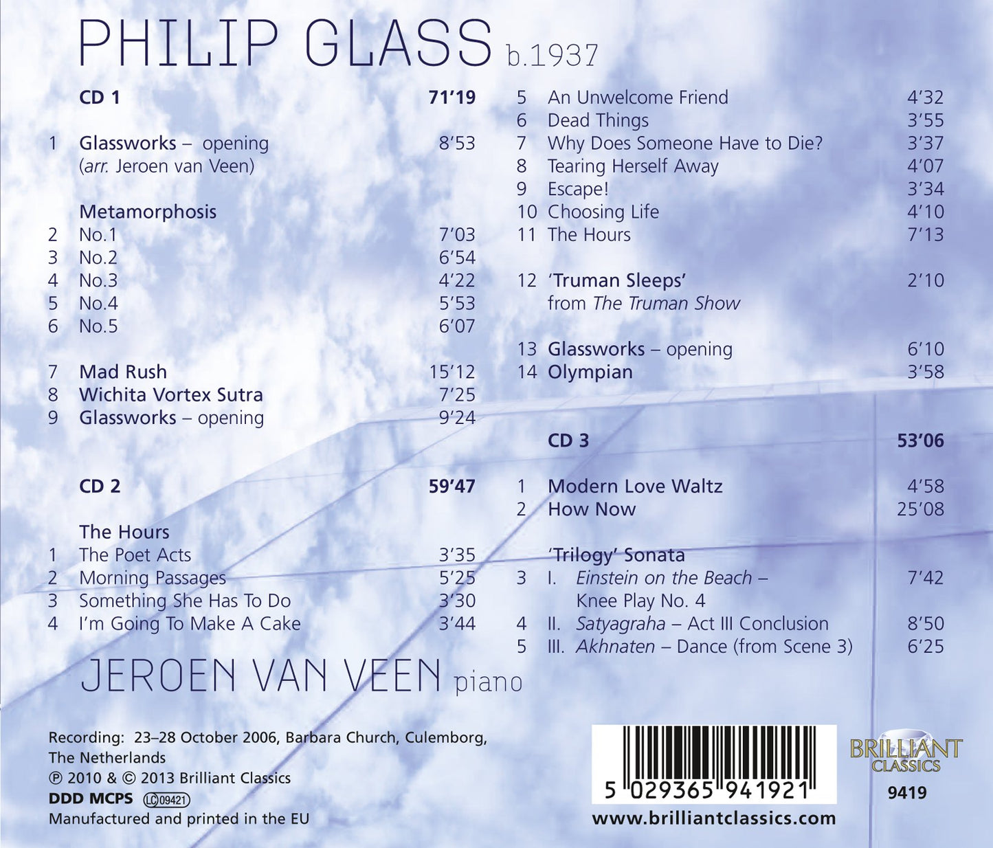 Philip Glass: Solo Piano Music