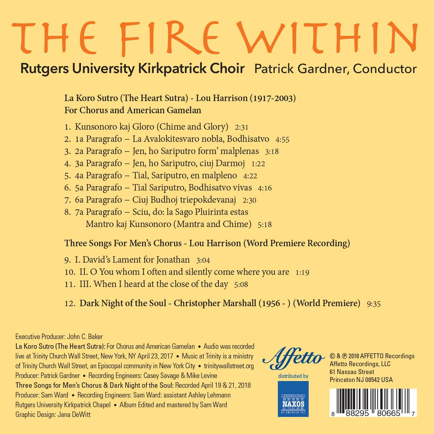 Harrison & Marshall: Choral Works (Live)