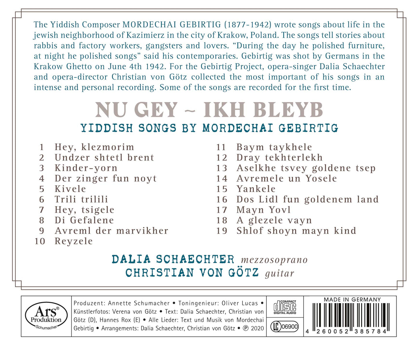 Dalia Schaechter: Nu Gey - Ikh Bleyb