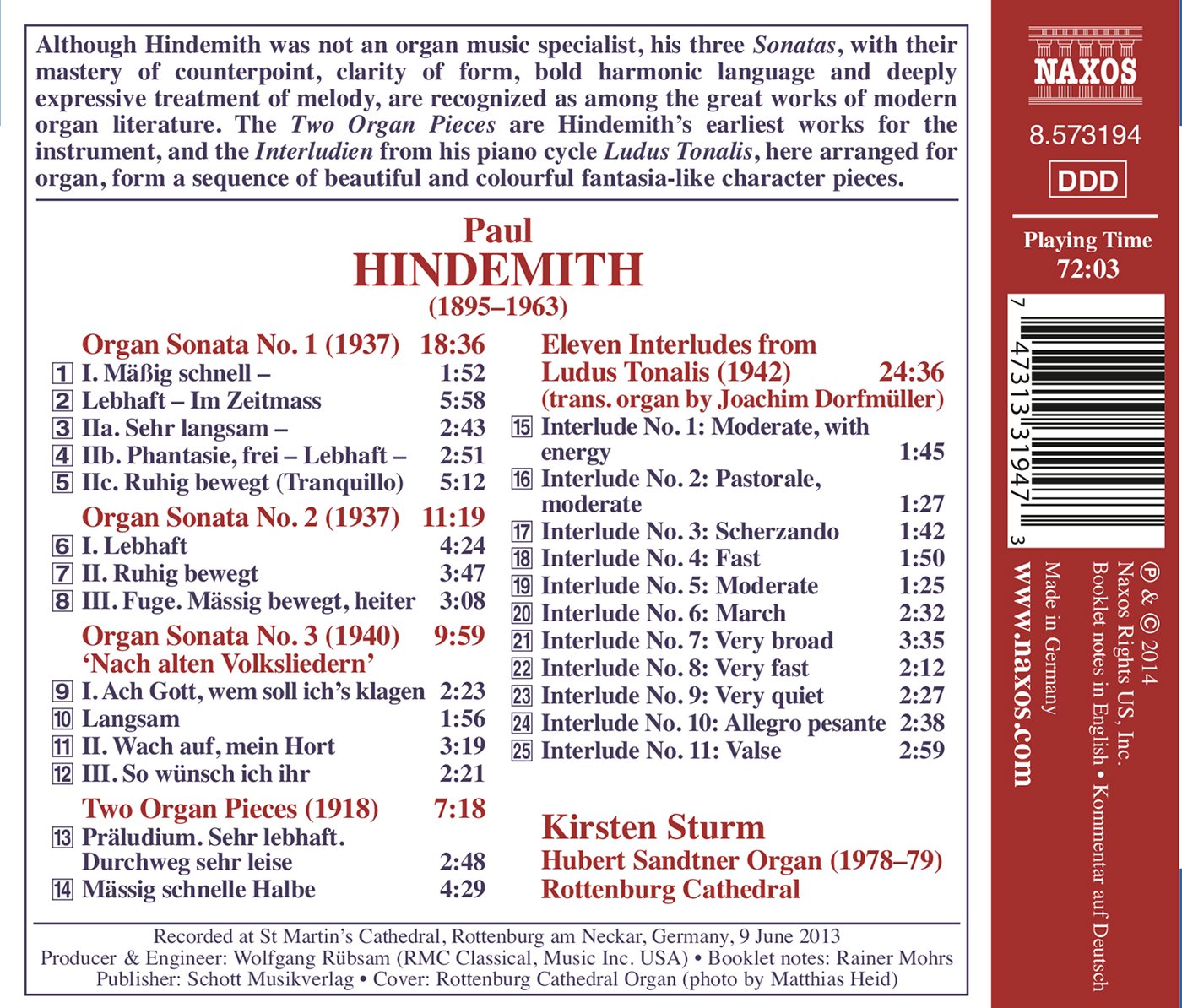 Hindemith: Works for Organ