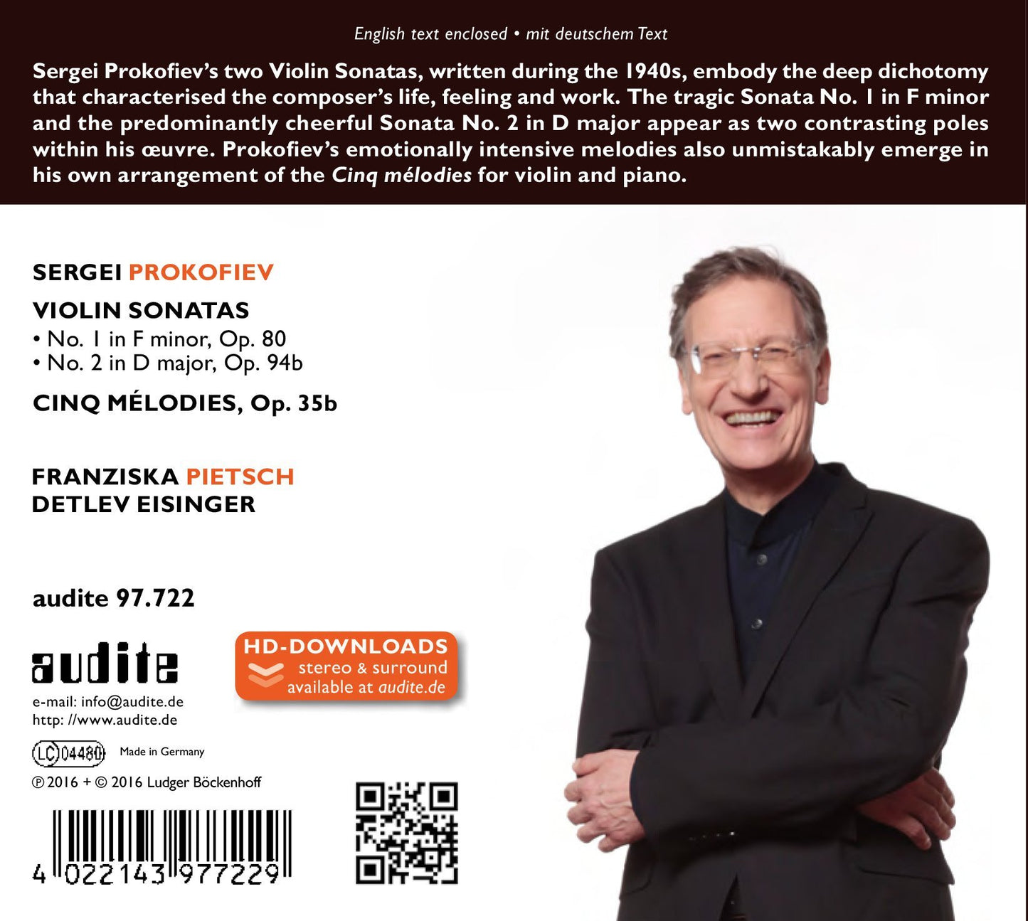 Prokofiev: Works for Violin & Piano – Violin Sonatas, Op. 80