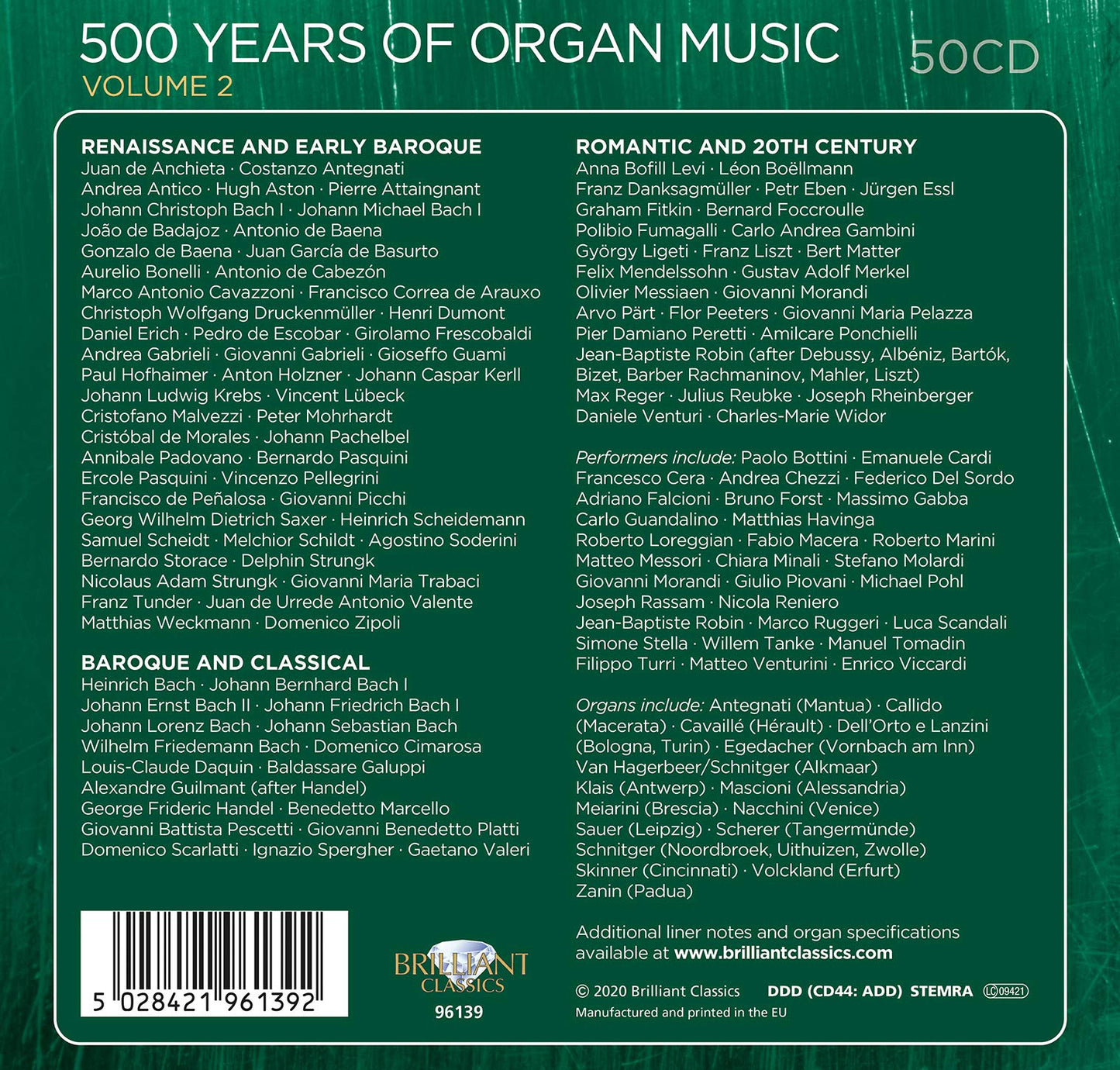 V2: 500 Years Of Organ Music