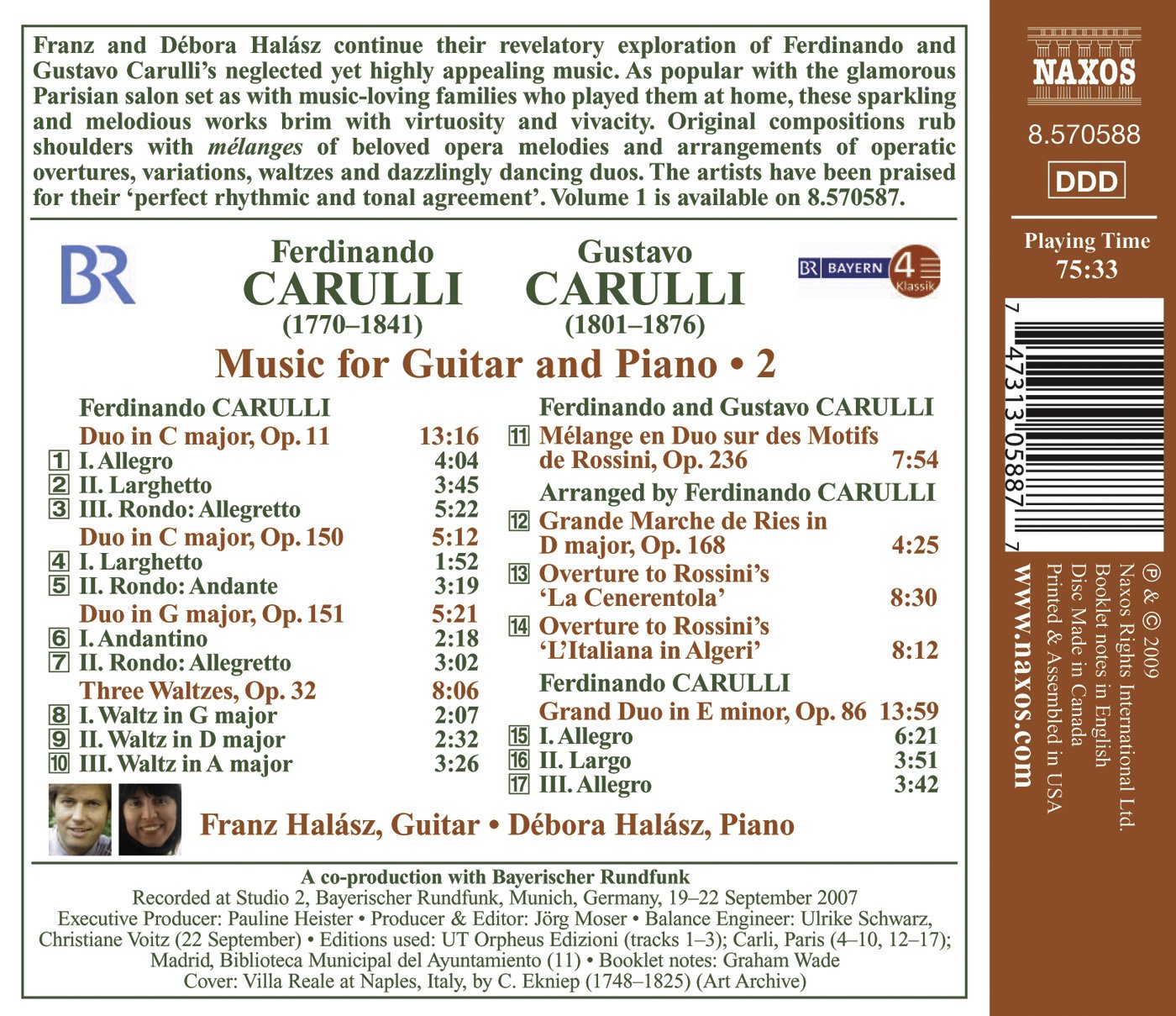 Carulli, F.: Guitar and Piano Music, Vol. 2