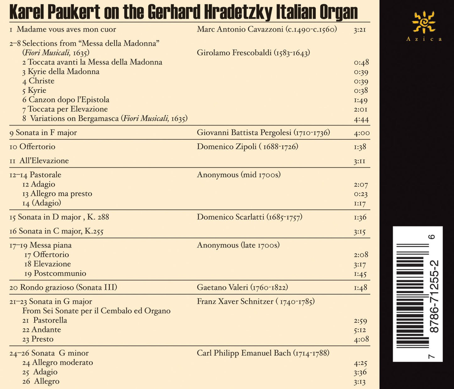 Karel Paukert on the Gerhard Hradetzky Italian Organ