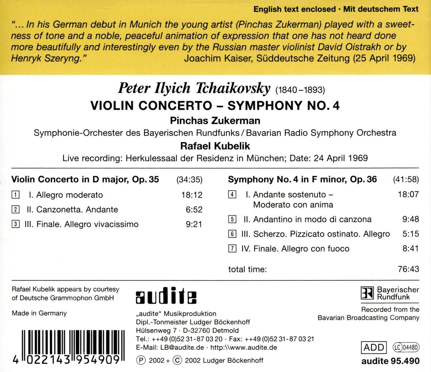 VIOLIN CONCERTO, SYMPHONY NO.
