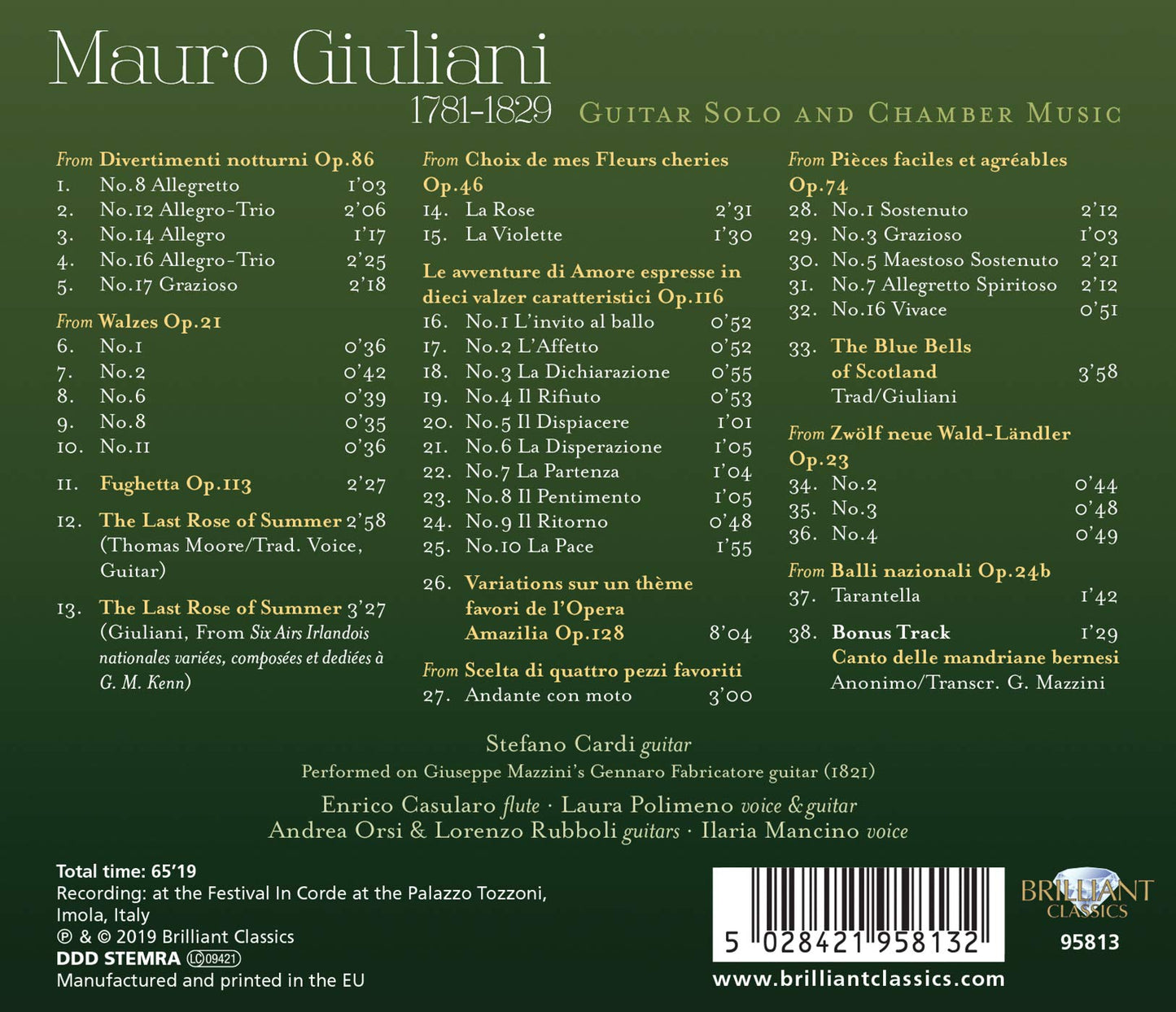 Giuliani: Guitar Solo and Chamber Music