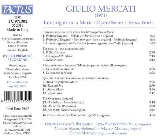 Mercati: Interrogatorio a Maria - Opere Sacre